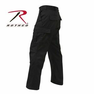 ROTHCO 7971 BDU PANTS BLACK MILITARY STYLE PANTS BUTTON FLY CARGO SIZE XL